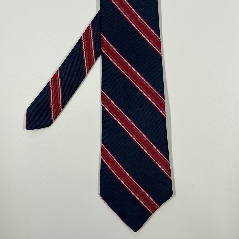 Van Gogh Navy Blue Striped Silk Blend Repp Tie Mens One Size